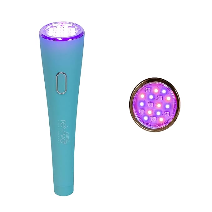 reVive Glo Multi-Spectrum Acne Tools, Medspa-Quality Red & Blue Light Wand, FDA-cleared Face Tools for Skincare, Science-Backed LED Light Therapy Products