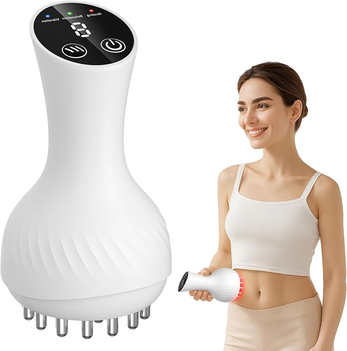 Lymphatic Drainage Massager & Anti Cellulite Massage Tool,New Lymphatic Massager,Helps Reduce Stretch Marks & Cellulite，for Belly, Arms & Legs,Body Sculpting Machine with Heat & Vibration