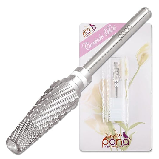 PANA 5-in-1 Pro Upgraded Multi-Function Drill Bit 3/32" Shank Size - (Silver, 2X Coarse to 2X Fine) - Mix Size Tungsten Drill Bit Fast Remove Acrylic Hard Gel Nail for Manicure Pedicure