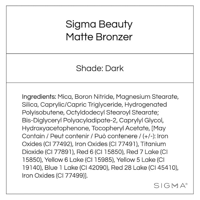 Sigma Beauty Matte Bronzer - Longwear Light Bronzer Powder with Matte Finish for Face - Achieving a Natural, Sun Kissed Glow (Dark)