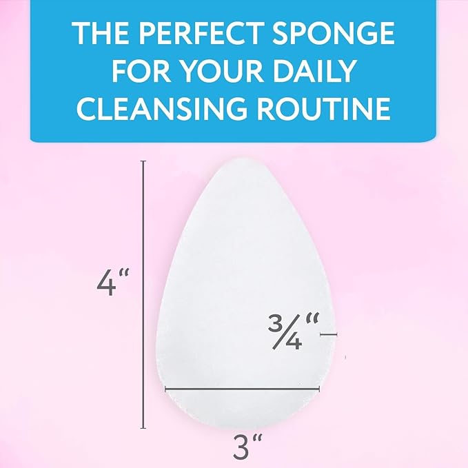 IMPRESA Facial Sponge - Daily Deep Cleansing Face Scrubber - Gentle Exfoliating Pads for Dead Skin Removal - Reusable Face Scrub Pads for Normal to Oily Skin - Pack of 10, White, Regular Puff Style