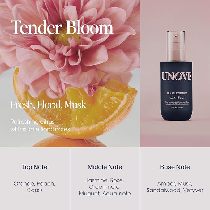 UNOVE Silk Oil Essence Hair Serum 70ml/2.4fl.oz | Nourishing Hair Oil for Dry, Frizzy, and Damaged Hair | Lightweight Smoothing Serum | Frizz Control and Split End Care | Heat Protection