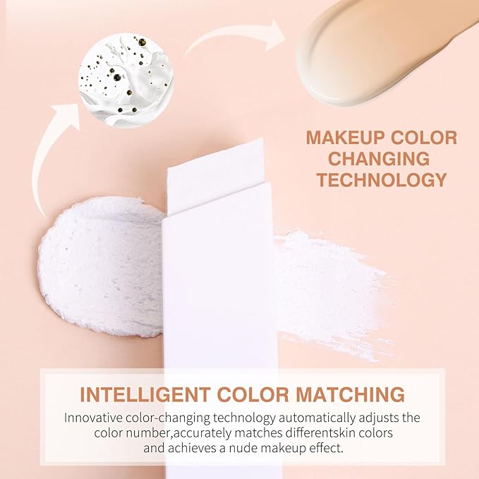 2 in 1 Color-Changing Foundation Stick, Weightless, Skin fit, Satin Glow Finish, Coverage Finish Base Makeup - Dual-Ended with Brush (01#True Beige)