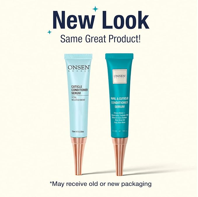 Onsen Nail & Cuticle Cream Treatment w/Japanese Tsubaki, Jojoba & Lavender Oil, Shea Butter - Strengthens Nails, Softens Cuticles - Daily Repair Care (2 Count/30 ml)