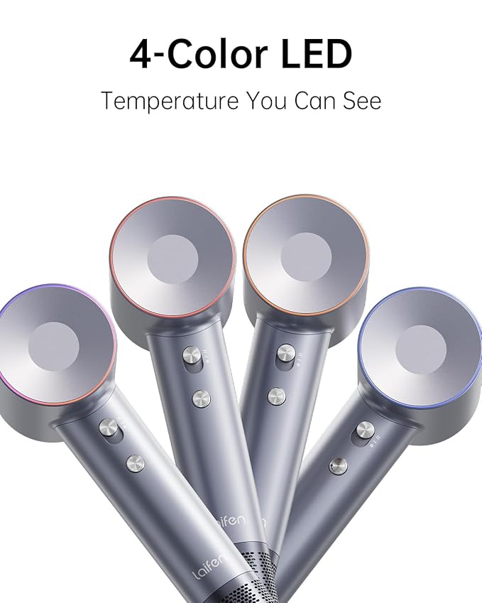 Laifen Swift Hair Dryer, High Speed 200M Ionic Blow Dryer with 110, 000 RPM Brushless Motor for Fast Drying, Low Noise, Hairdryer with Magnetic Nozzle