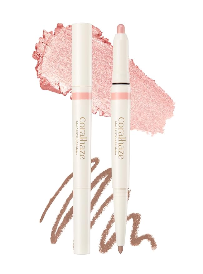 Idol AEGYO-SAL Maker 05 Dreamy Rose, 2-in-1 Under-Eye Highlighter and Contour Liner for Bright, Voluminous Eyes, Long-Lasting, Smudge-Proof Shimmer Stick with Natural Glow, Korean Beauty