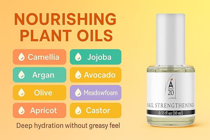 Nail Strengthening Oil Plus for Hands & Feet, Enhanced Growth & Repair for Damaged, Fungus, & Weak Nails, Nourishing 25 Essential & Carrier Oils Formula - 0.33 fl oz