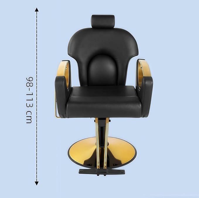 Barber Chair, Salon Chair for Hair Stylist, Height Adjustable Hydraulic Hair Reclining Salon Chair, 360 Degrees Rotation,Green