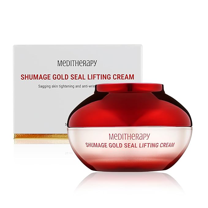 MEDITHERAPY Shumage Gold Seal Lifting Cream - Moisturizer Face Lift Cream, Hydrating & Tightening for Sagging Cheeks - Korean Face Moisturizer for All Skin Types - Radiant Glow Skin - 1.69 Fl. Oz