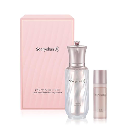 Sooryehan Ultimate Pomegranate Ampoule gift Set (55 ml/1.86 fl oz) - Skin Elasticity, Reduced Wrinkles & Skin Tone Improvement by LG Beauty. Collagen, Elastin, Vitamin C, Propolis,