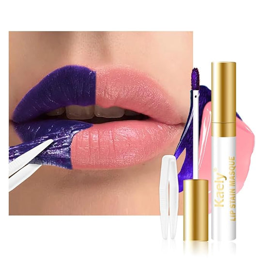 Kaely Peachy Rose Lip Stain Peel Off Masque, Long Lasting Waterproof Smudge Proof Lip Tint, Non-Transfer Semi Permanent Lipliner Tattoo with Tweezer, Matte Finish, Vegan & Cruelty-Free, 08