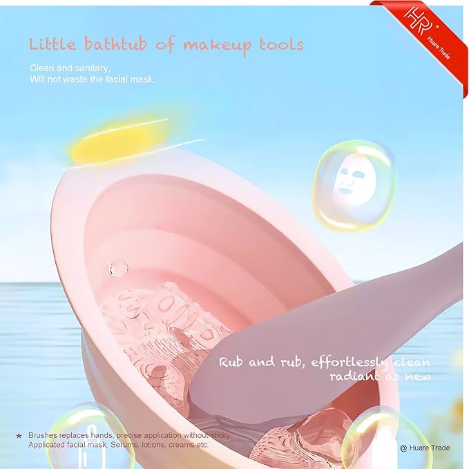 Silicone Face Mask Applicator 3 Packs, Huare Technology Facial Mask Brushes for Mud,Clay,Charcoal Mixed Mask,Soft Makeup Beauty Brush Tools for Apply Cream,Lotion (Pink+Purple+Gray)