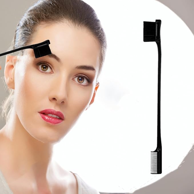 5Pcs Slick Back Brush Set with Topsy Tail Tool, Teasing Bristle, Rat Comb for Women & Girls Hair Styling, Flyaways Control and Edge Combing - BIACK