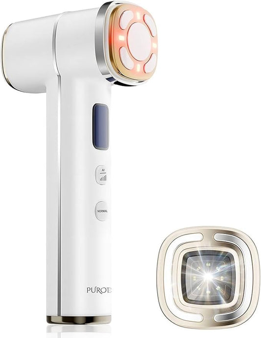 AI-Powered Custom Skincare Facial Device with Red Light Therapy for Anti-Aging, Firming, Lifting & Better Absorption, Face Massager Tool Paired with HD Camera to Detect Skin Condition