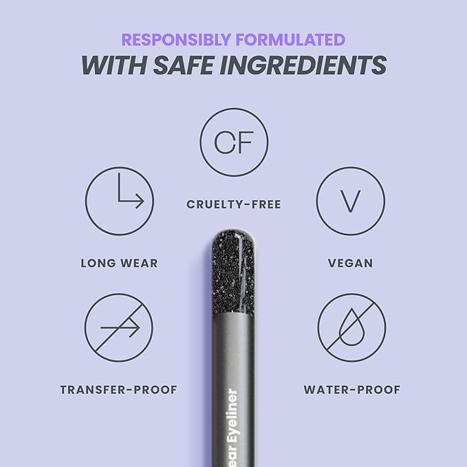 Wonderskin Eyeliner Pencil, 1440 Longwear Black Glitter Eyeliner Pencil - Waterproof, Sharpenable & Smudge Proof