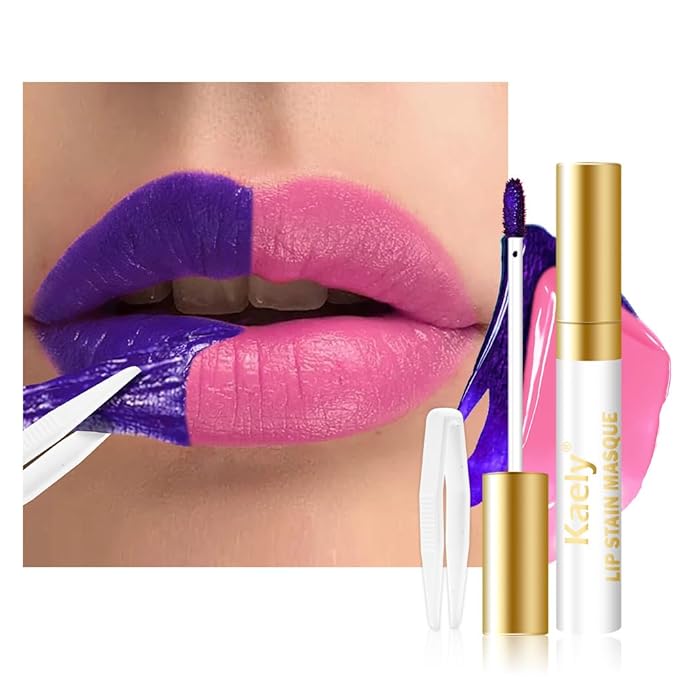 Kaely Light Pink Lip Stain Peel Off Masque, Long Lasting Waterproof Smudge Proof Lip Tint, Non-Transfer Semi Permanent Lipliner Tattoo with Tweezer, Matte Finish, Vegan & Cruelty-Free, 07