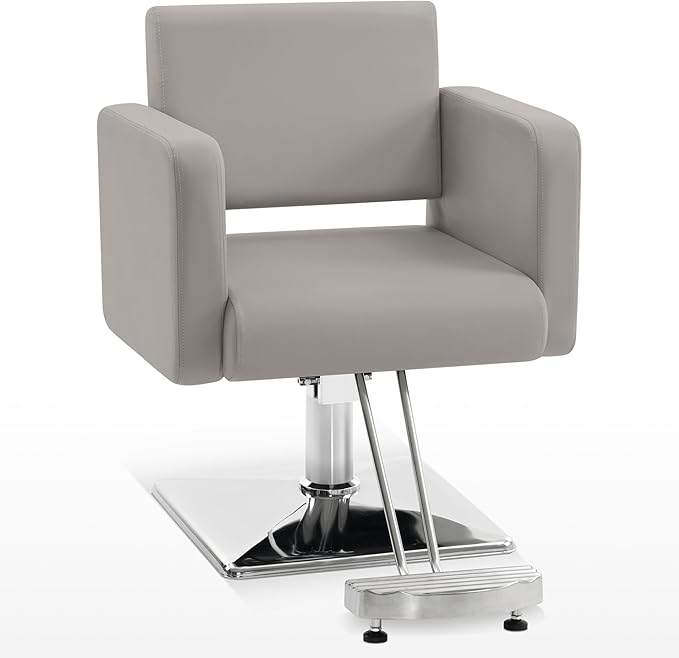 BarberPub Classic Styling Salon Chair for Hair Stylist, with Hydraulic Pump Shampoo Chair Beauty Barber Salon Spa Equipment 3805 (Grey)