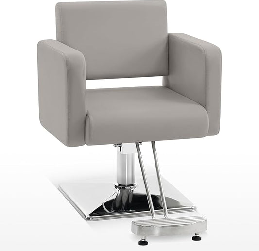 BarberPub Classic Styling Salon Chair for Hair Stylist, with Hydraulic Pump Shampoo Chair Beauty Barber Salon Spa Equipment 3805 (Grey)