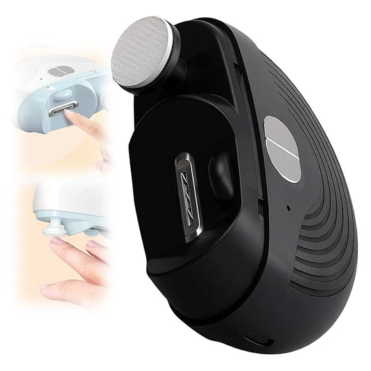 Electric Nail Clipper, Smart Nail Clippers for Seniors, 3 Speeds Strong Power Automatic Nails Trimmer with Polisher, Light, Clip Storage, Rechargeable Toenail Clippers for Thick Toenails (Black)