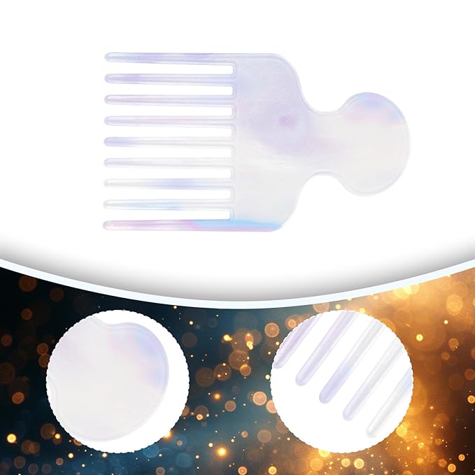 Wide Tooth Hair Pick Comb for Curls, 12cm/4.72in Detangling Lifting Comb Long Tooth Afro Pick Hair Styling Tool for Women Men Barber Supplies (Blue)