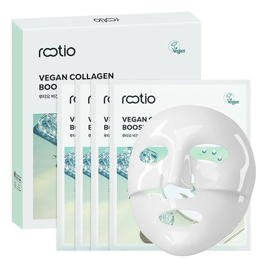Vegan Collagen Deep Boosting Mask, Hydrating Overnight Face Mask, Pore Minimizing, Elasticity, Firming, Sleeping Hydrogel Mask for Glass Skin, Korean Skincare (1.41oz x 4ea)