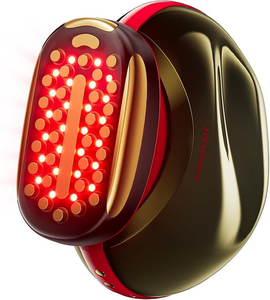 JMOON Microcurrent Facial Device, M30U Red Light Therapy for Face, Safe Anti Aging Skin Care, 4 Modes, 5 Energy Levels for Full Face Lift and Ideal for Smile Lines, Eyes, and Forehead (Red)