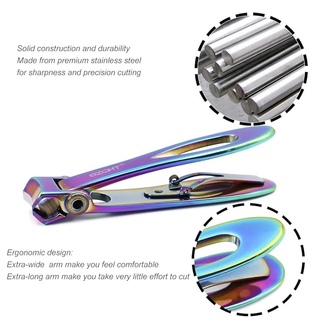 SZQHT Ultra Wide Jaw Opening Toenail Clippers Nail Clippers for Thick Nails Cutter for Ingrown Manicure Set,Pedicure Kit,Men & Women (Prismatic)