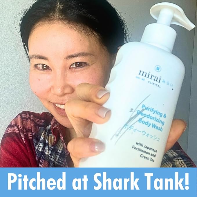 Mirai Clinical Body Wash for Strong Body Odor - Renewing Body Purifying & Deodorizing with Natural Persimmon & Green Tea Extracts - Nonenal Eliminator for Women & Men - 9.29 Fl oz