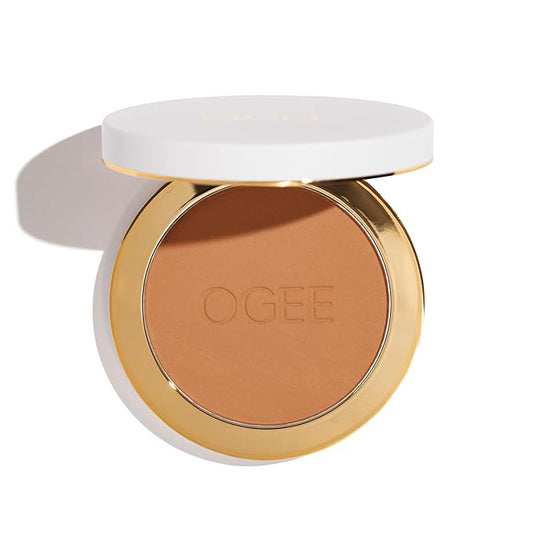 Ogee Sculpted Skin-Perfecting Makeup Setting Powder - Ochre - FULL SET (Case & Refill) - Lightweight Powder Foundation Made with 70% Organic Ingredients