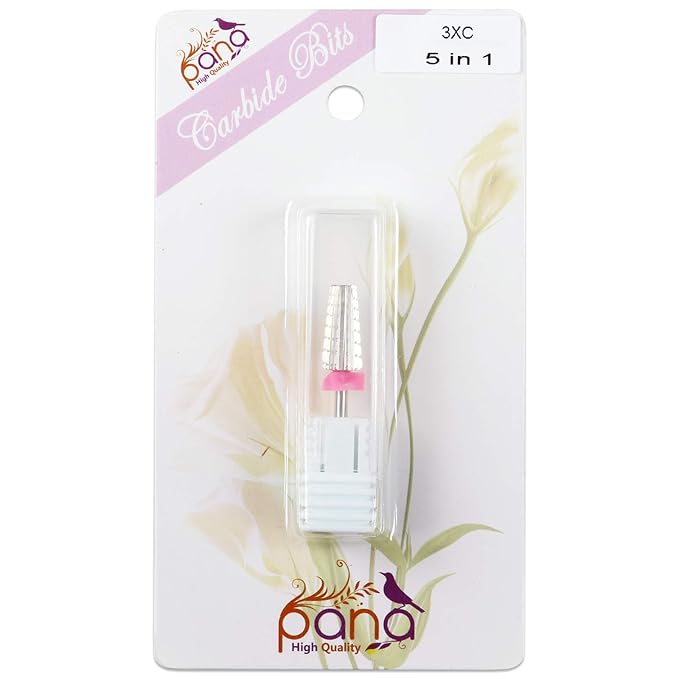 PANA 3/32" Shank 5-in-1 Nail Carbide Bit - (Triple Coarse - 3X Coarse Grit, Silver) - Two Way Rotate use for Both Left and Right Handed Fast remove Acrylic or Hard Gel Machine