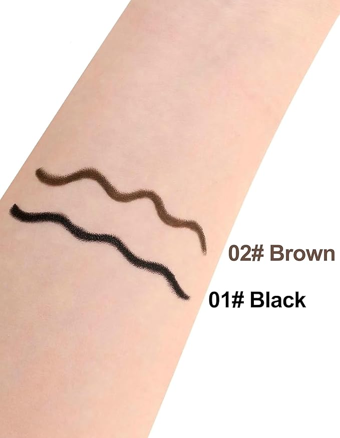 Erinde 2PCS Waterproof Gel Eyeliner Pencil, Glide on Smooth Eyeliner for Mature Women, Long-Wearing Matte Gel Cream Texture, Creamy Retractable Eye Liner, Built-in Sharpener, Transfer-Proof, Brown