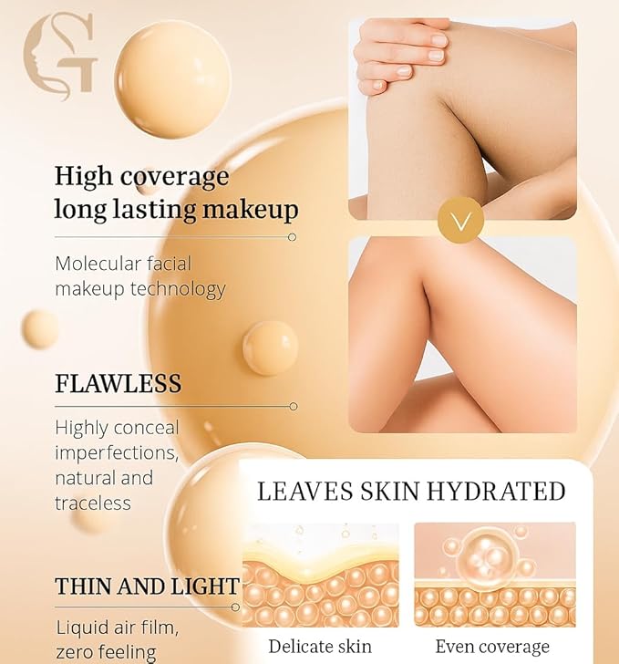 Waterproof Body Concealer – Tattoo, Scar & Vein Cover Up | No-Transfer Leg Makeup & Body Foundation for Flawless Skin, Long-Lasting Coverage for All Skin Tones – 100ml (FAIREST)