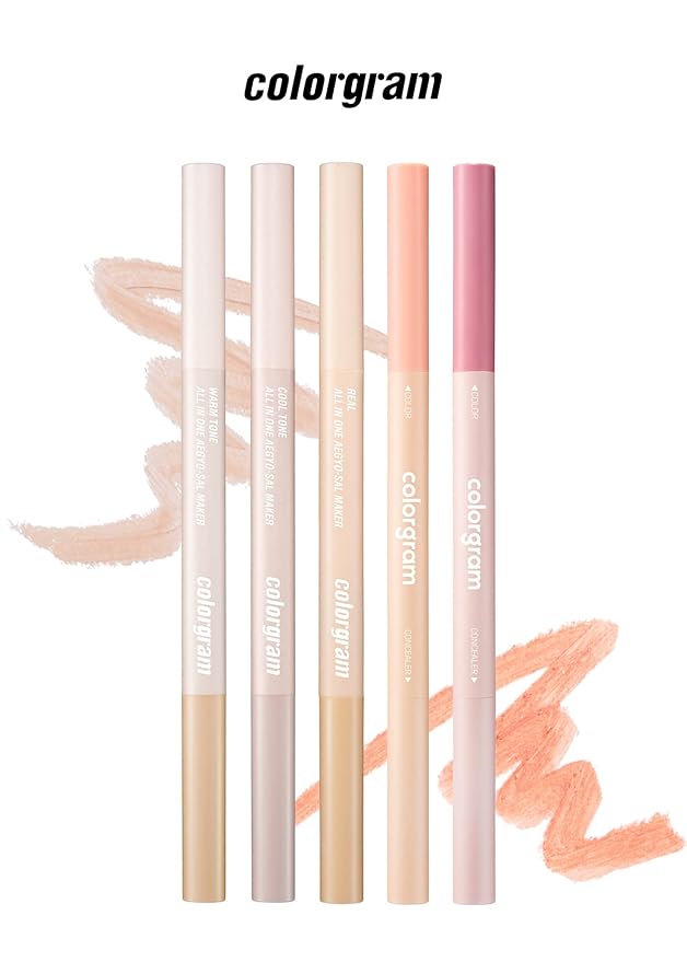 COLORGRAM Under Eye Highlighter Stick - 04 Peach | Silky-Smooth Long-Lasting Highlighter & Contouring Stick for Smudge-Proof, Shining Daily Makeup | K-Beauty Face Highlighters & Luminizers
