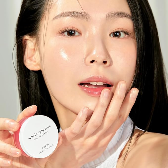 NOONI Vegan Applecherry Lip Mask Overnight – Hydrating Lip Balm & Butter with Shea Butter & Vitamins | Soothing Moisturizer, Softening Treatment for Dry Lips, 0.42 oz