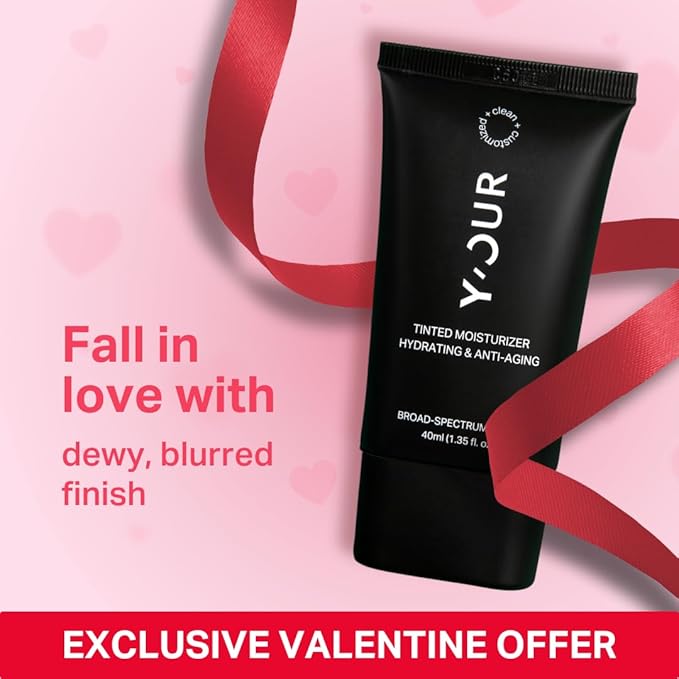 Y’OUR Tinted Moisturizer: Hydrating & Anti-Aging SPF 30 with Dewy Finish; Sheer to Medium Buildable Coverage; Oil-Free for Dry, Oily & Combo Skin; 1.35 fl. oz, Made in USA (Medium)