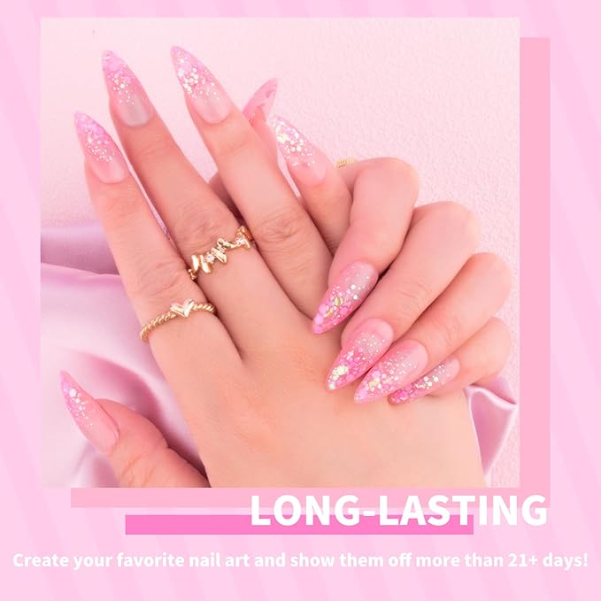 Glitter Gel Nail Polish Set -12 Colors Sparkle Sequins Gel Polish Resplendent Colorful Trendy Translucent Glitter Solid Nail Polish Kit Soak Off UV LED for Home DIY Salon with Brush