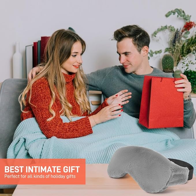 Microwave Heated Eye Mask for Dry Eyes, Moist Heat Eye Compress Weighted Warm Eye Mask for Dry Eyes, Stye Eye Treatment, Puffy Eyes, Sleeping, Relaxation, Therapy (Light Grey)