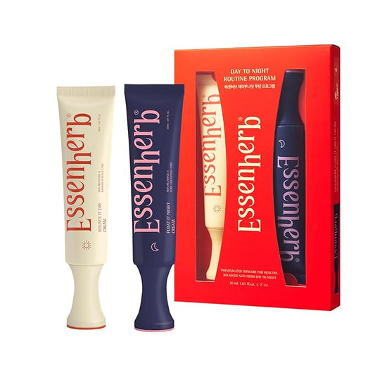 Day to Night Routine Program – 24H K Beauty Skincare Set with Bounce It Day Cream & Float It Night Cream – Vegan Korean Moisturizer Duo for Hydration, Firming & Wrinkle Care (1.01oz&1.o1oz)