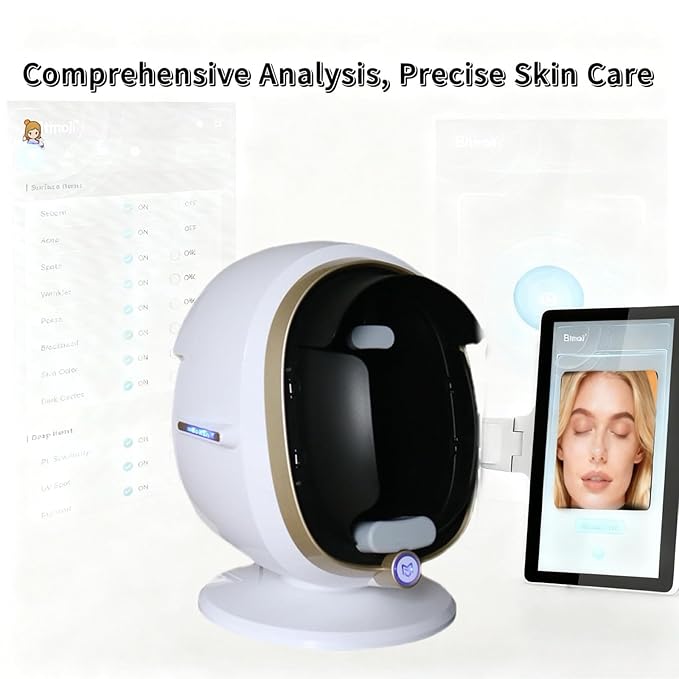 AI Skin Imaging Device for Beauty Salon & Spa – 13.3” HD Display, 8-Spectrum Light Facial Scanner, Professional Cosmetic Skin Evaluation System, Multi-Language Interface