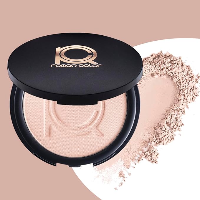 ioly's Beauty pressed powder foundation Compact with powder puff 0.49 OZ Makup fit me powder foundation Makeup full coverage foundation texture powder for men and woman
