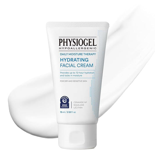 Physiogel Daily Hydrating Facial Moisturizer Lightweight Cream, 72 hrs Hydration for Dry & Sensitive Skin, Korean skin care, Fragrance-Free, Non-Comedogenic, Dermatologist-Tested, Ceramide, Squalane.