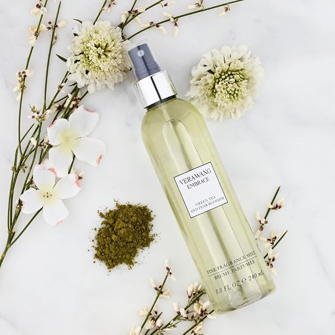 Vera Wang Embrace Green Tea and Pear Blossom Body Mist 8.1 fl oz (Pack of 1), Notes of Earthiness, Peony, and Sandalwood, Women's Fragrance, Long Lasting, Everyday Fragrance