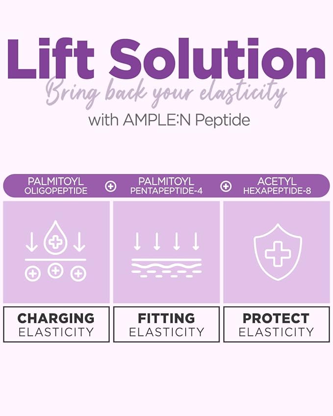 AMPLE:N Peptide Shot Ampoule - Anti-Aging Face Ampoule with Peptide Threads to Minimize Wrinkles and Improve Firmness - Serum to Lift Sagging Skin - Visibly Plump, 1.01 fl. Oz