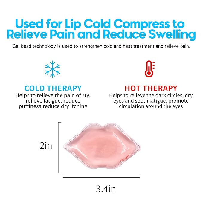 Lip Ice Pack for Cosmetic (10 PCS) - Reusable Lip Shape Ice Packs to Relieve Pain and Reduce Swelling