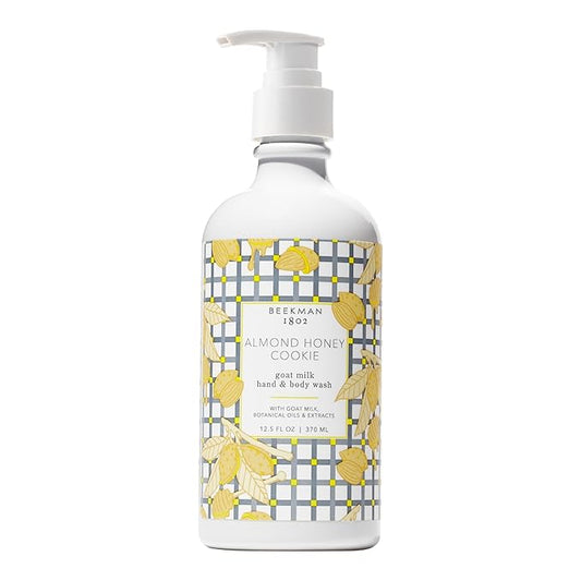 Beekman 1802 Goat Milk Hand Wash, Almond Honey Cookie - Scented - 12.5 fl. oz - Cleanses, Nourishes & Hydrates With Aloe Vera & Jojoba Seed Oil - Good for Sensitive Skin - Ready For Use, Pump Inserted