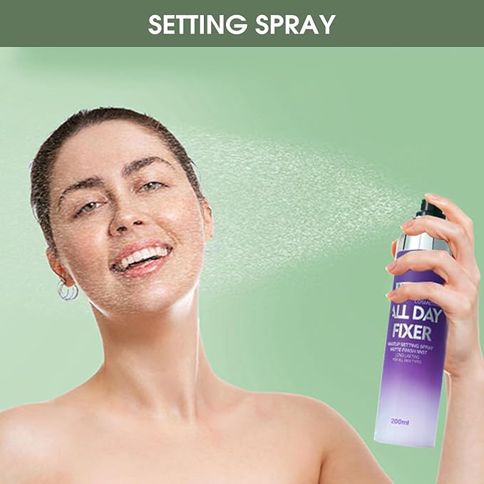 UCANBE Matte Setting Spray & Primer Gel Duo – Long-Lasting Makeup Set for Oily Skin, Shine Control, Pore Blurring, Oil-Free Hydrating Face Primer & Makeup Finishing Mist for All-Day Wear, 7.5 Fl oz