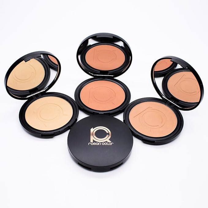 ioly's Beauty pressed powder foundation Compact with powder puff 0.49 OZ Makup fit me powder foundation Makeup full coverage foundation texture powder for men and woman