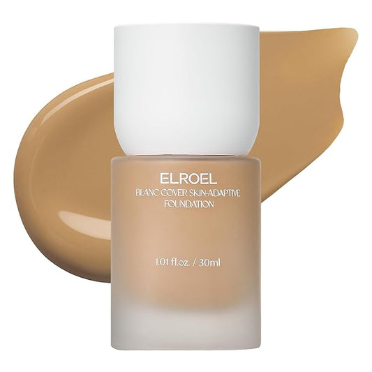 Blanc Cover Skin Foundation - K-Beauty Skincare Liquid Foundation Makeup with Panax Ginseng, Niacinamide & Collagen - Lightweight, Buildable 24HR Hydrating Wear 1.01 Fl Oz (#430)