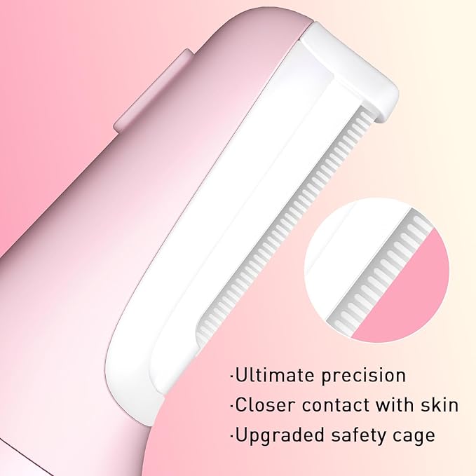 Dermaplane Razor for Women Face, Dermaplaning Tool for Face, Sonic Smooth Exfoliation & Peach Fuzz-Hair Removal System with 10 Dermaplaning Blades, Charm Pink