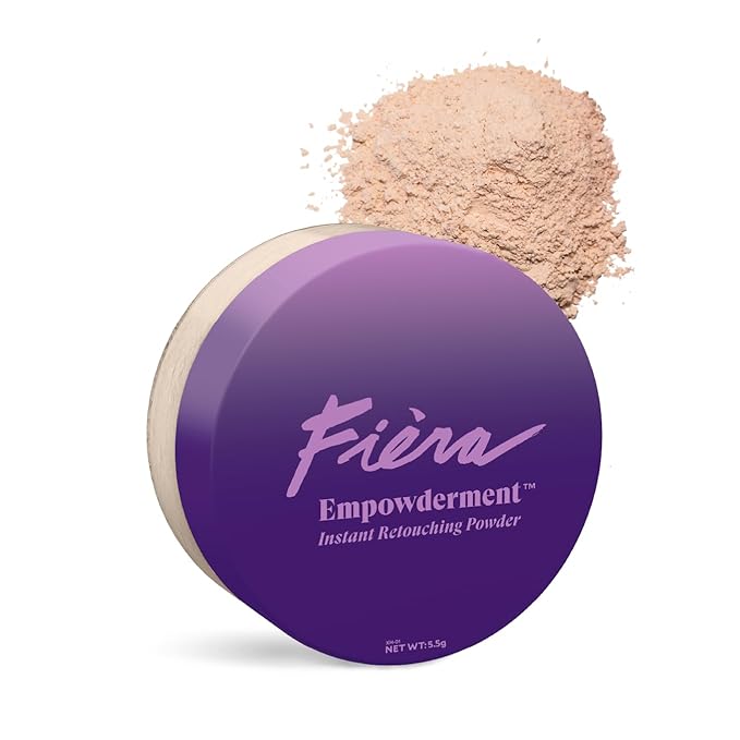 Fièra Empowderment™ Finishing Powder, Talc-Free Blurring & Soft-Matte Setting Powder for Mature Skin, Pore & Fine-Line Smoothing, Lightweight Instant Retouching Formula, Light Shade, 0.2 OZ